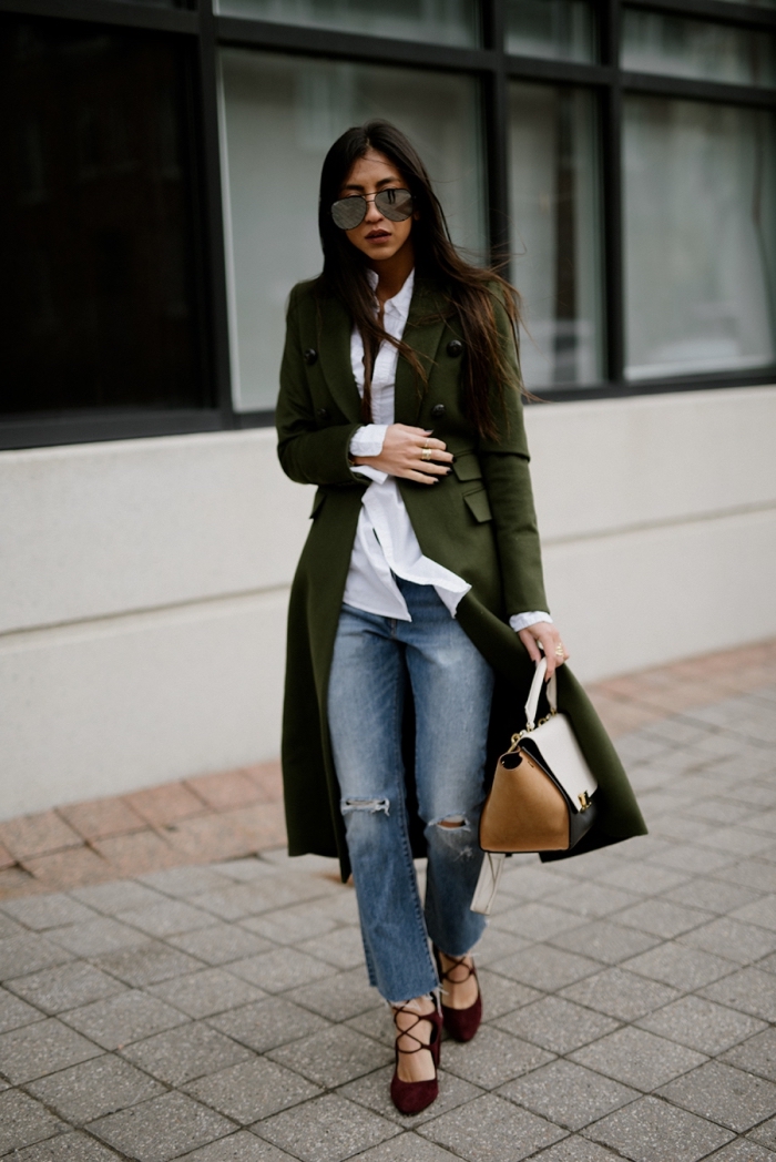 idée style vestimentaire au travail pour femme 2019, couleurs tendances pour mode automne hiver 2020 nuances de vert
