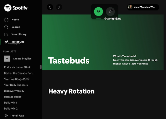 Jane Manchun Wong a découvert que Spotify testait actuellement l'outil Tastebuds pour suivre les goûts de ses amis