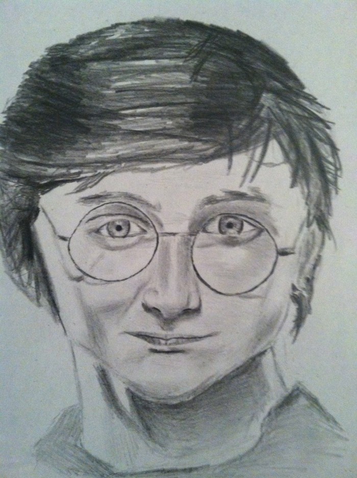 apprendre à dessiner son personnage de film préféré, idée de dessin crayon papier sur le thème Harry Potter