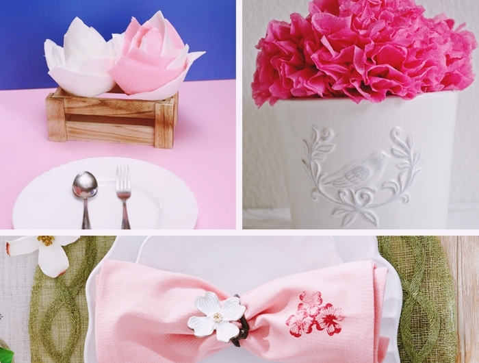 comment faire une decoration de table en serviettes de papier pliage serviette en fleur lotus facile technique pliage origami