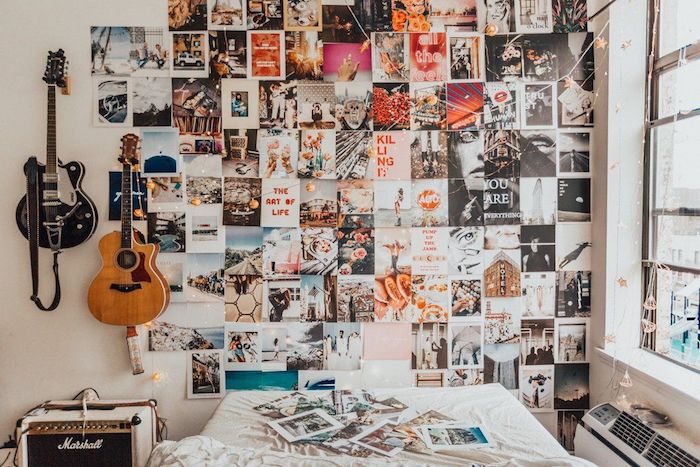Guitare sur le mur galerie de photos inspiration, citations sur le mur et photo art, comment décorer sa chambre, cadre photo personnalisé vision tableau