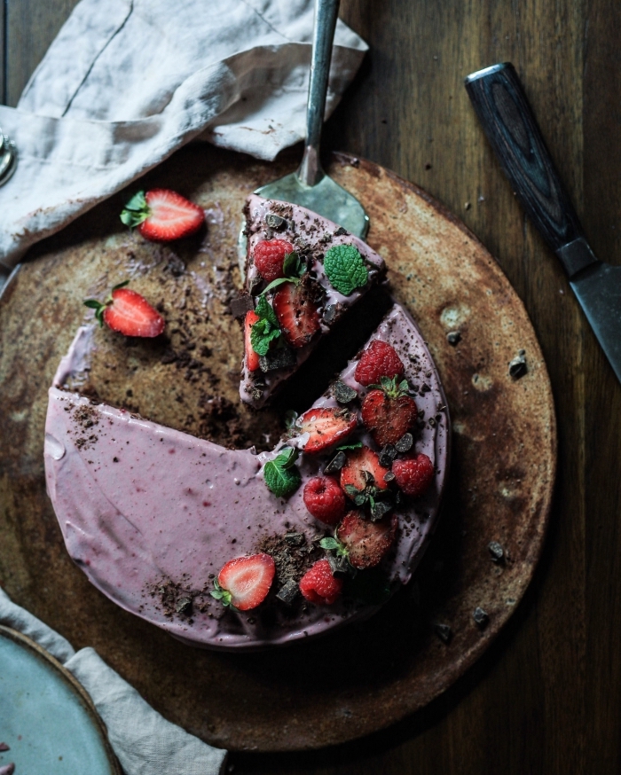 recette de cheesecake au chocolat pour la saint valentin, idée de dessert original pour le recette diner romantique à la maison