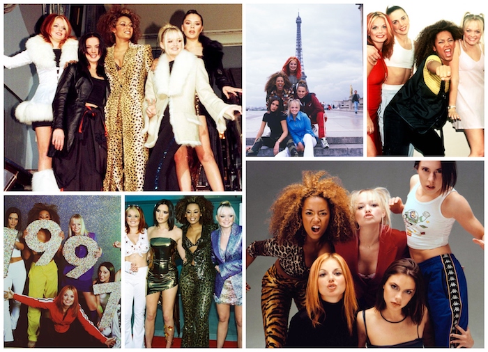 Spice girls mode année 90, s'inspirer du style vetement vintage femme, groupe musicale filles, idée tenue 90