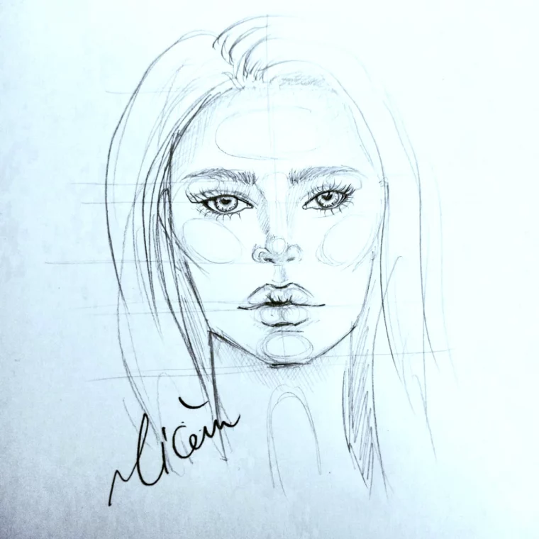 dessin de visage femme facile pour apprendre