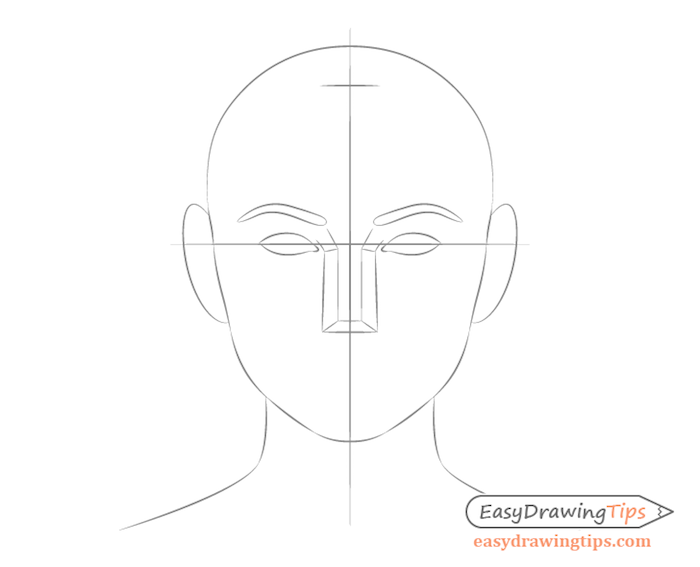 dessiner des yeux en deux fentes en forme d amande, idee dessin visage femme simple et rapide
