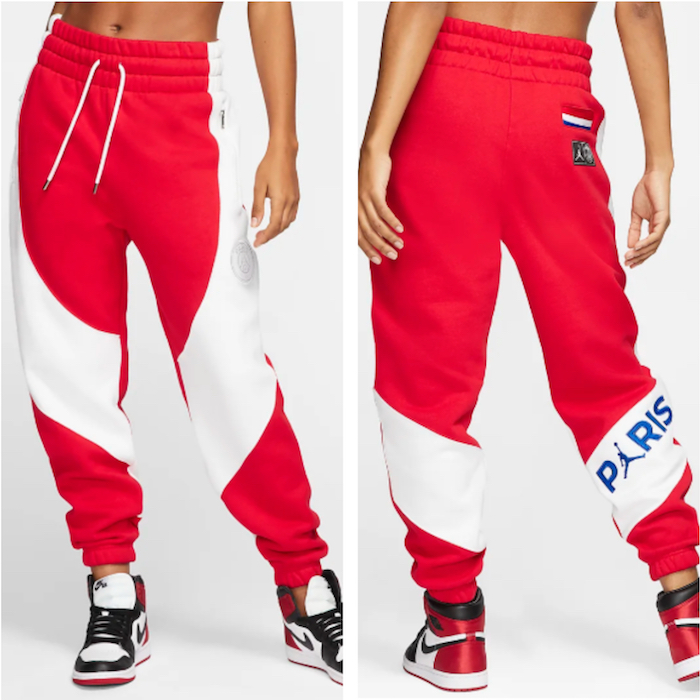 La nouvelle collection Paris SG pour femmes comprend un jogging PSG Jordan rouge et blanc