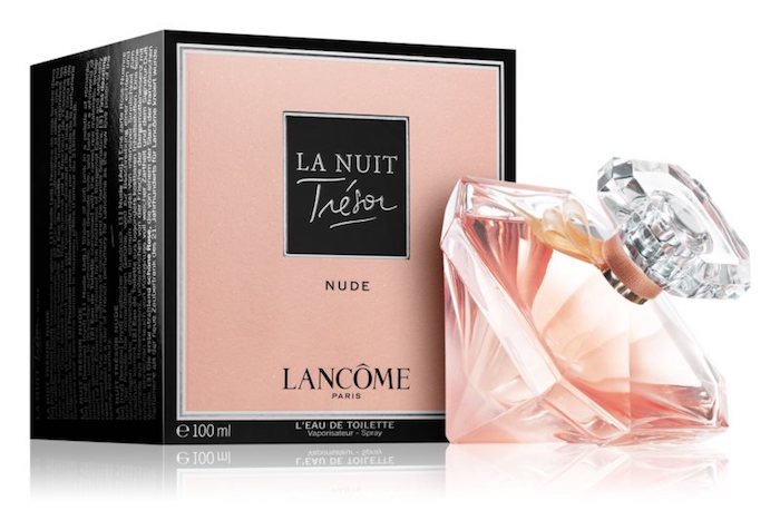 la nuit tresor nude, tendance parfum 2020, idee quelle marque de parfum de luxe offrir 