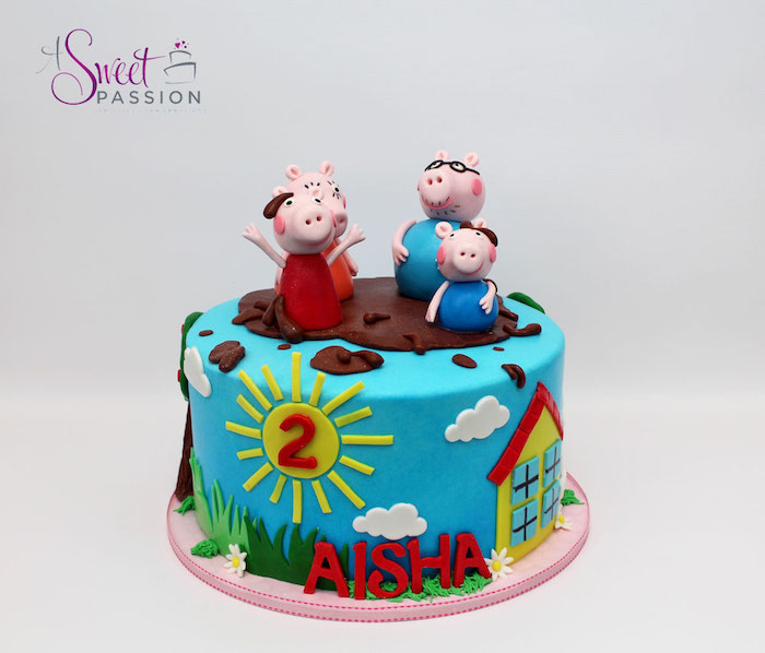 La famille Pig figurines gateau anniversaire 3 ans en couches chocolat gâteau peppa pig adorable 