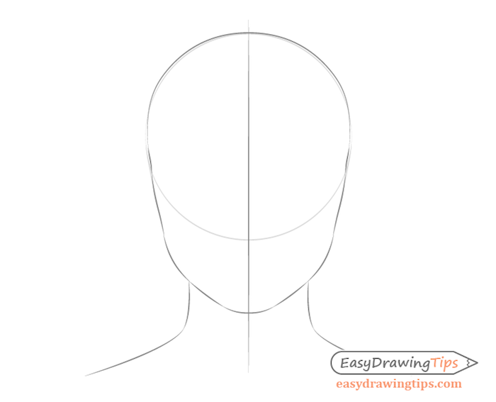 dessiner facile a faire de visage à partir de cercle avec ligne horizontale par le milieu de la tete