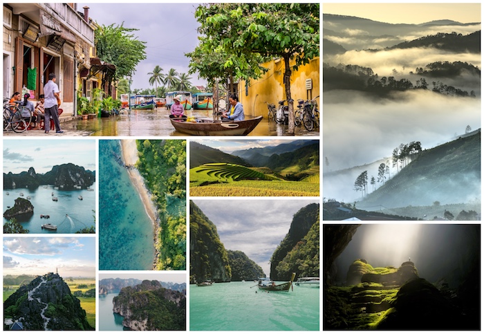 Vietnam idée destination inspiration, vues magnifiques, mer et montagne, riz terraces comme a Bali mais moins comme prix