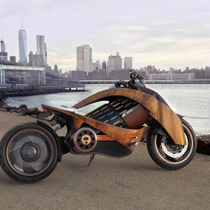 Newron Motors EV-1, une moto électrique française en bois
