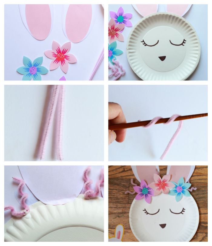exemple de lapin de paques à fabriquer soi même avec assiette de papier blache bricolage activité manuelle paques facile