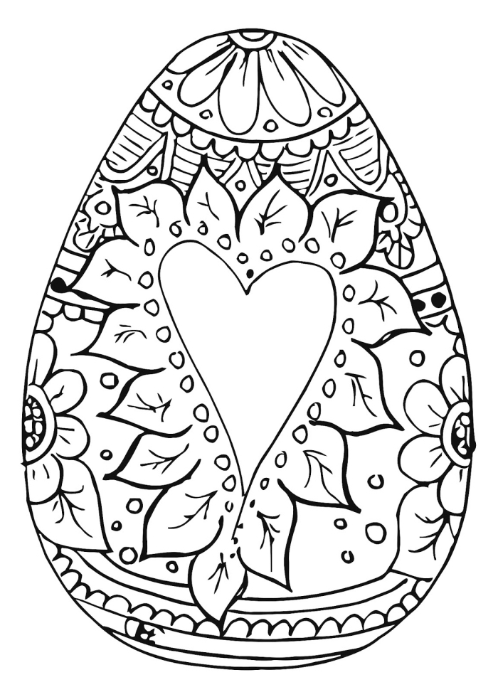 oeuf de paques à colorier, art-thérapie avec dessin mandala pour adulte, idée coloriage mandala pour Pâques