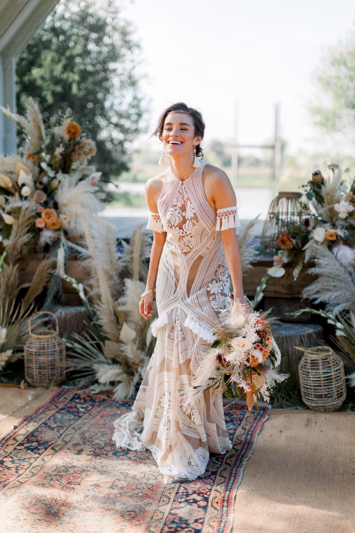 Joyeuse mariée robe champetre deco table champetre, comment décorer la réception de mariage