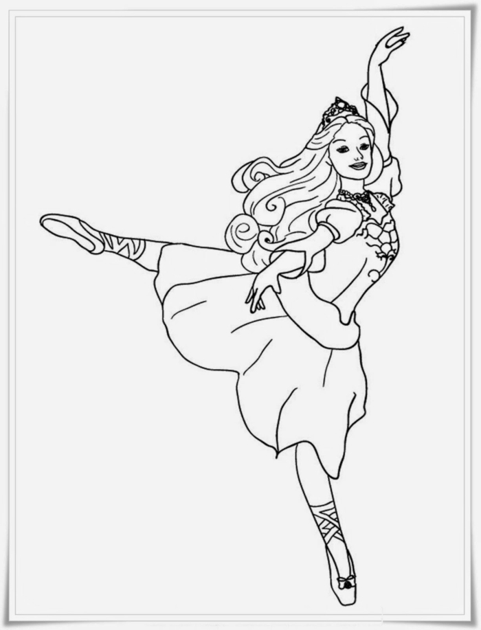 Dessin enfant ballerina princesse coloriage gratuit à imprimer, loisir créatif dessin a colorier 