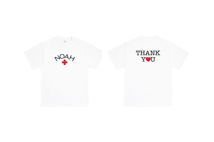 NOAH, la marque de Brendon Babenzien publie un tee shirt 'Thank You" dans le fruit de la vente sera reversé à une association d'aide aux infirmières