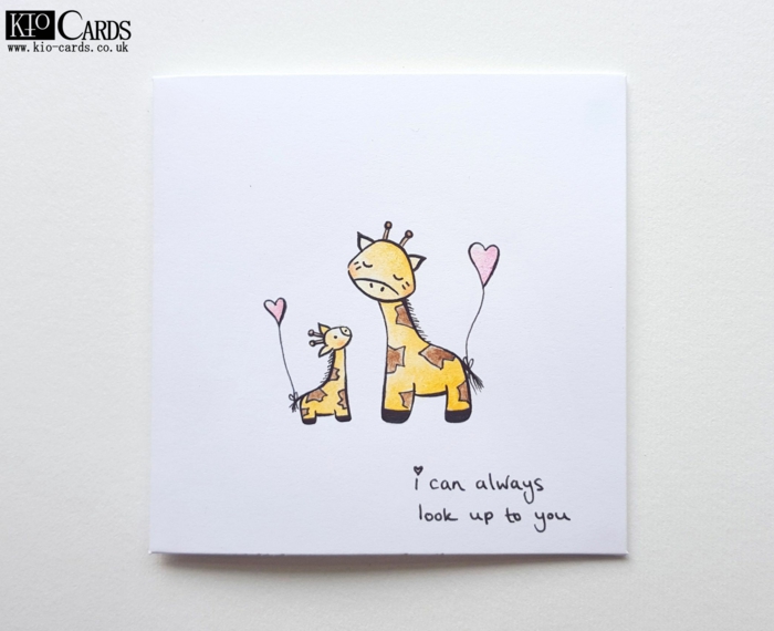 Giraffes enfant et mere dessin pour la fête des mères, image fete des meres simple a copier
