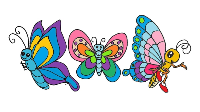 croquis de papillon pour les enfants