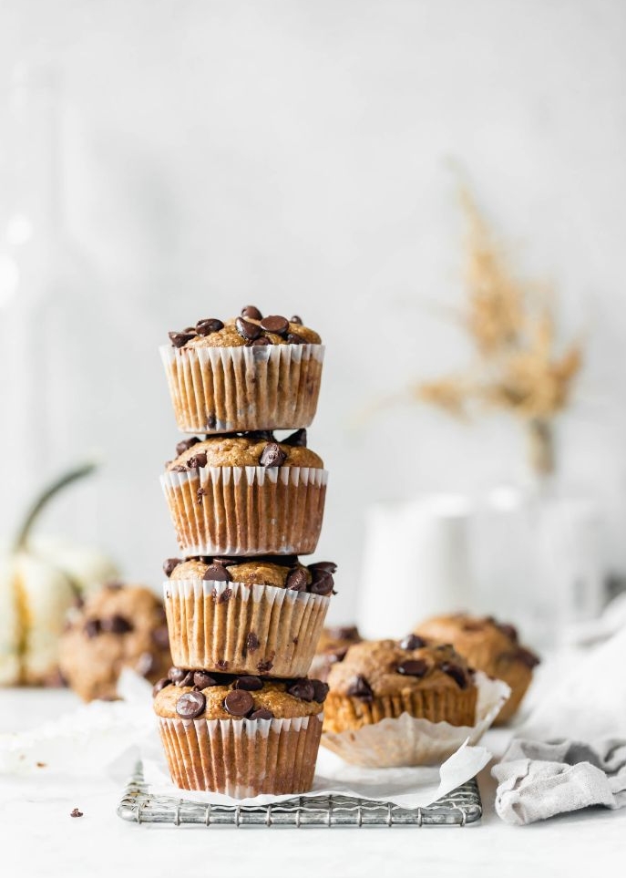 comment faire muffins banane chocolat sans sucre healthy avec farine flocons d avoine, pepites de chocolat