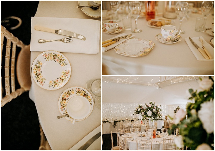 Assiettes jolies avec déco de fleurs centre de table mariage champetre, fleurs mariage été champetre 