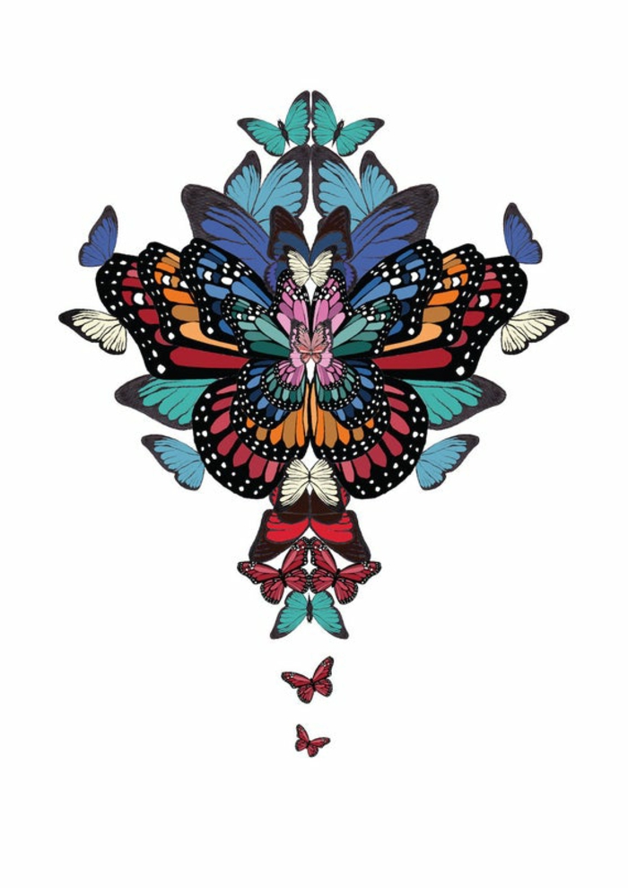 Papillons colorés collage magnifique dessin noir et blanc les plus beaux papillons du monde