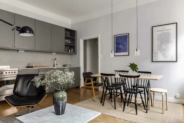Décorer la cuisine grise idée déco studio, aménagement petit studio bien décoré 2020