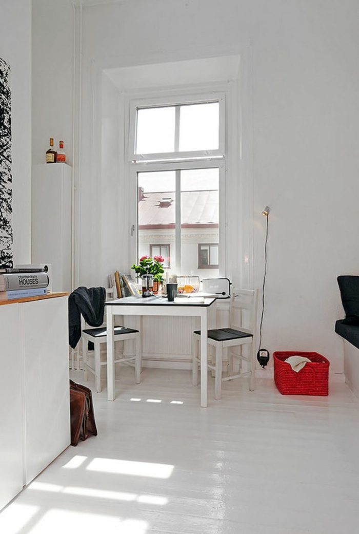 Blanc mur deco appartement, comment décorer un studio style scandinave épuré 