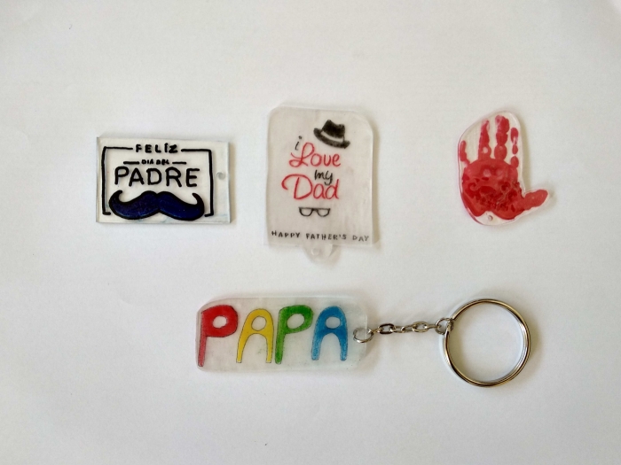 Porte-clés dessin d'enfant, porte-clés pour la fête des pères