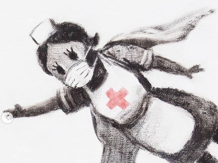 Banksy rend hommage aux infirmières dans sa nouvelle oeuvre Game Changer