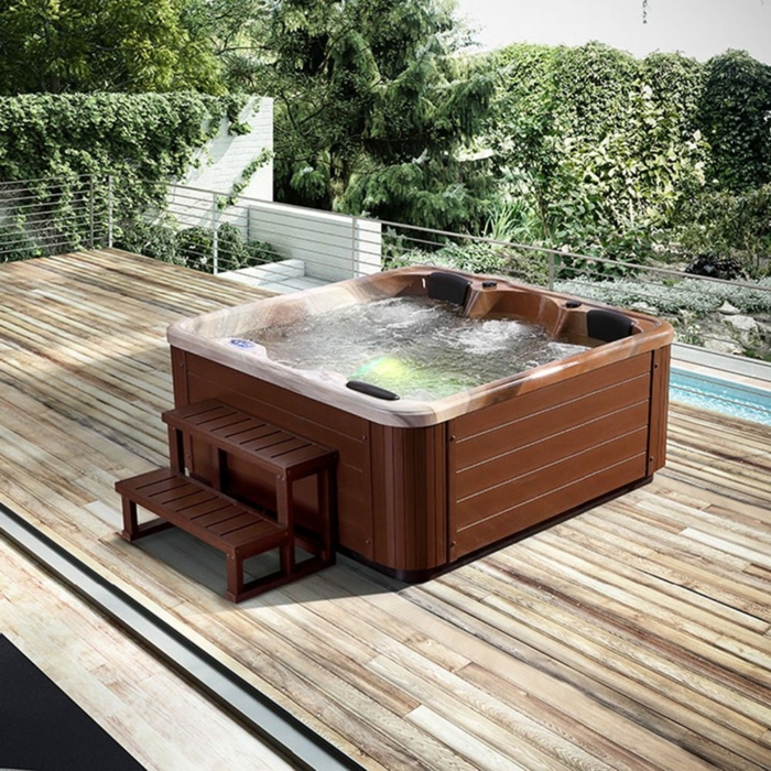 Comment choisir le spa extérieur le mieux adapté à votre maison, aménagement veranda plancher bois