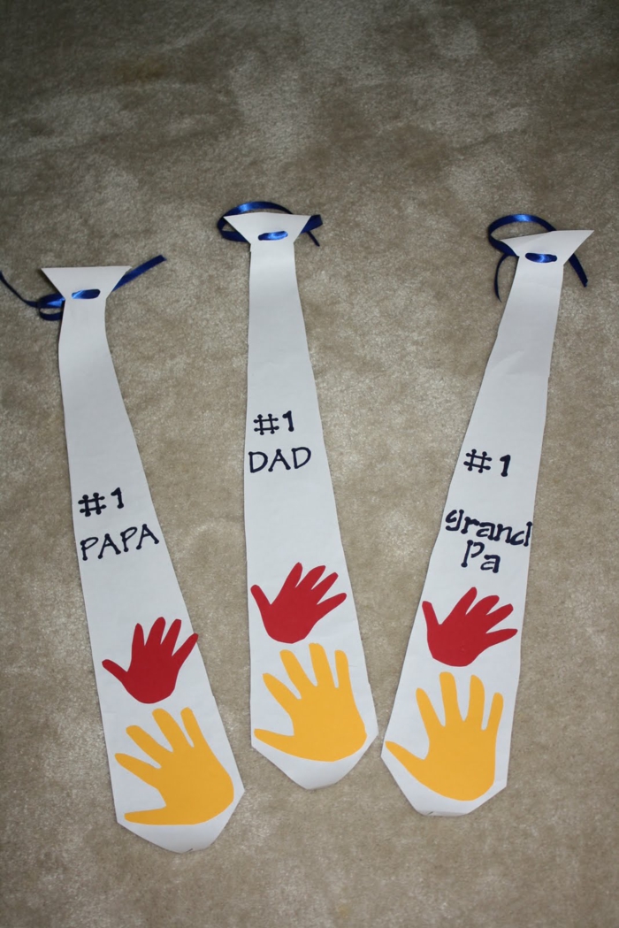 Idée de cadeau fête des pères à fabriquer 2 ans, cool idée que offrir a papa cravate dessiné 