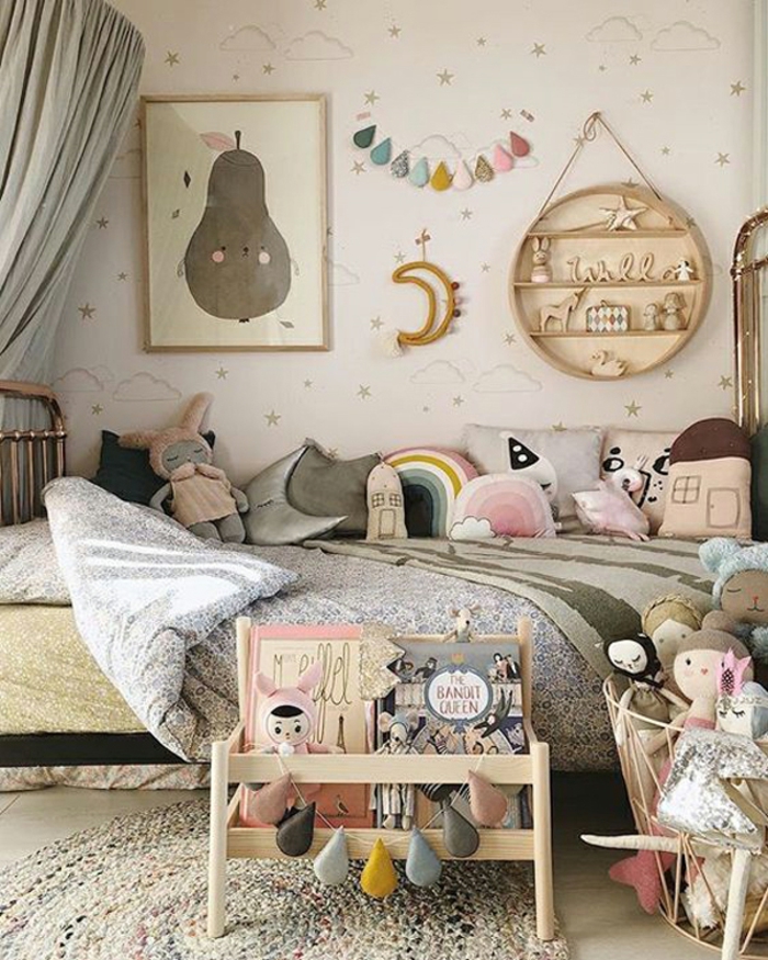 1001 Idees De Decoration De Chambre De Fille En Rose Et Gris