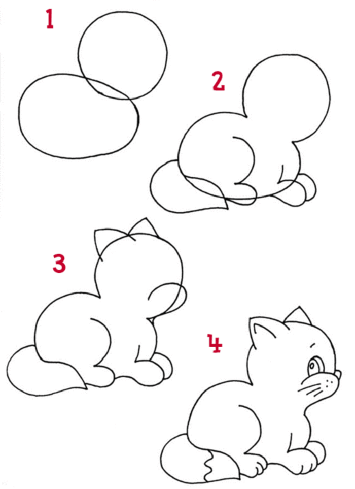 Что можно нарисовать легко и быстро красиво. Легкие рисунки. Котенок рисунок. Срисовать рисунки легкие. Котёнок рисунок для детей лёгкий.