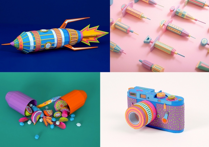 diy créations en papier coloré, idée d'activité manuelle pour grands et petits, modèles d'objets réalisés avec papier scrapbooking