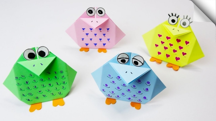 activité manuelle maternelle, comment faire des figurines animalières faciles avec les enfants, modèles de formes animaux en papier