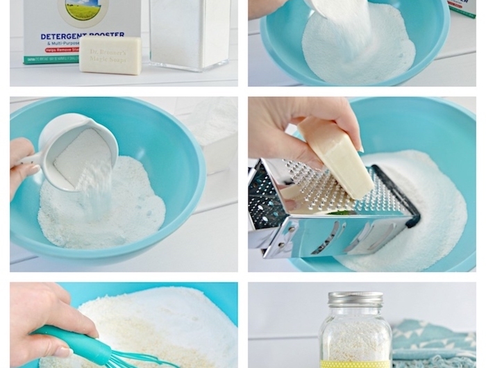 lessive maison recette facile à base de borax savon de vastille et cristaux de soude diy detergent