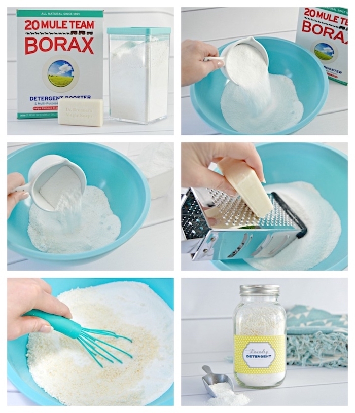 lessive maison recette facile à base de borax savon de vastille et cristaux de soude diy detergent
