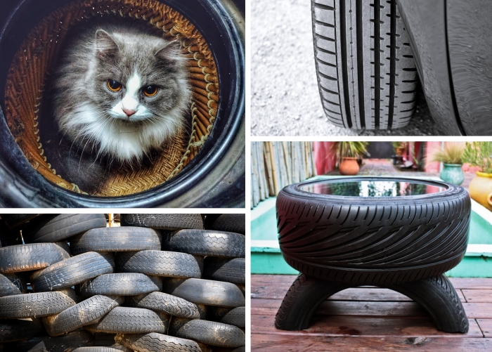 idées créatives de recyclage pneu facile et économique, que faire avec des vieux pneus, modèle de table en pneu recyclé