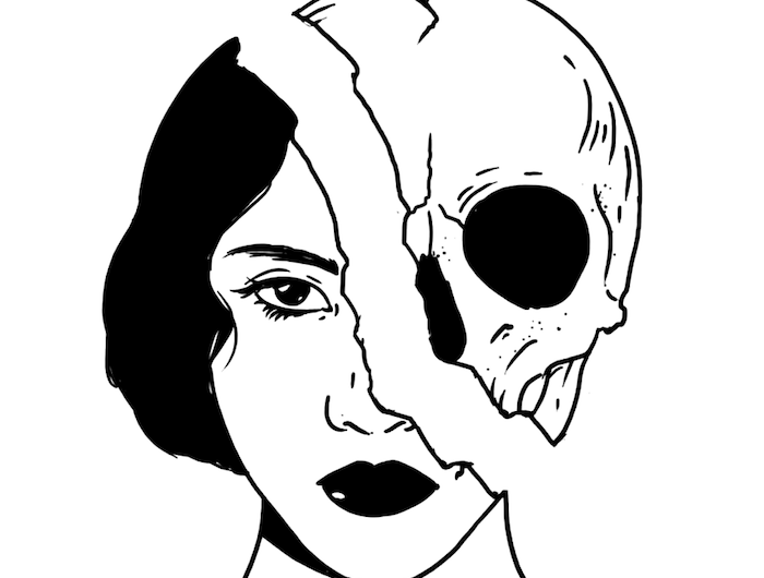 cool idee quoi dessiner visage déconstructé crane et femme dessin tumblr facile idée de dessin à retracer image a copier