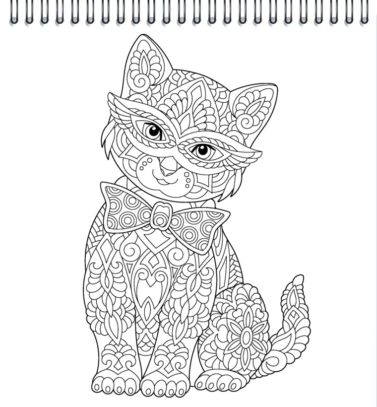 dessin de chat mandala art terapie pour l ete