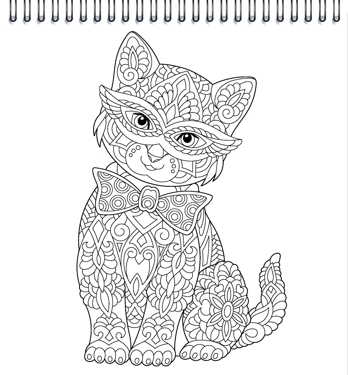 dessin de chat mandala art terapie pour l ete