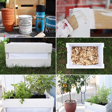 diy pot pour plante en materiaux de recuperation jardiniere en caissette bois decoration petit balcon activite manuelle bricolage
