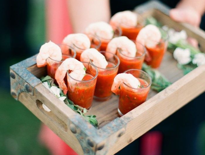 exemple apero dinatoire verrine soupe tomate gazpachi aux crevettes apero dinatoire chic pour mariage