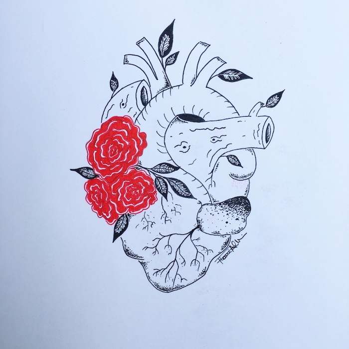 le coeur qui fleurisse dessin fille swag dessiner une fille tumblr inspiration image chouette idée anatomique coeur