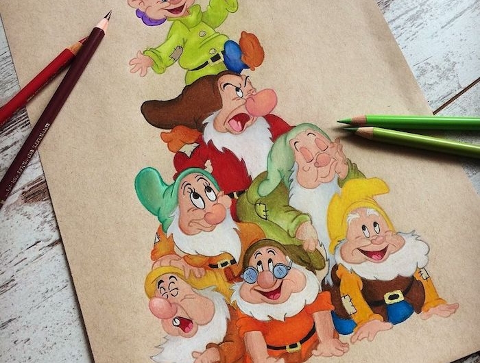 les 7 nains comment dessiner une fille kawaii photo de dessin tumblr coloré dessin tres beau disney characteres animation