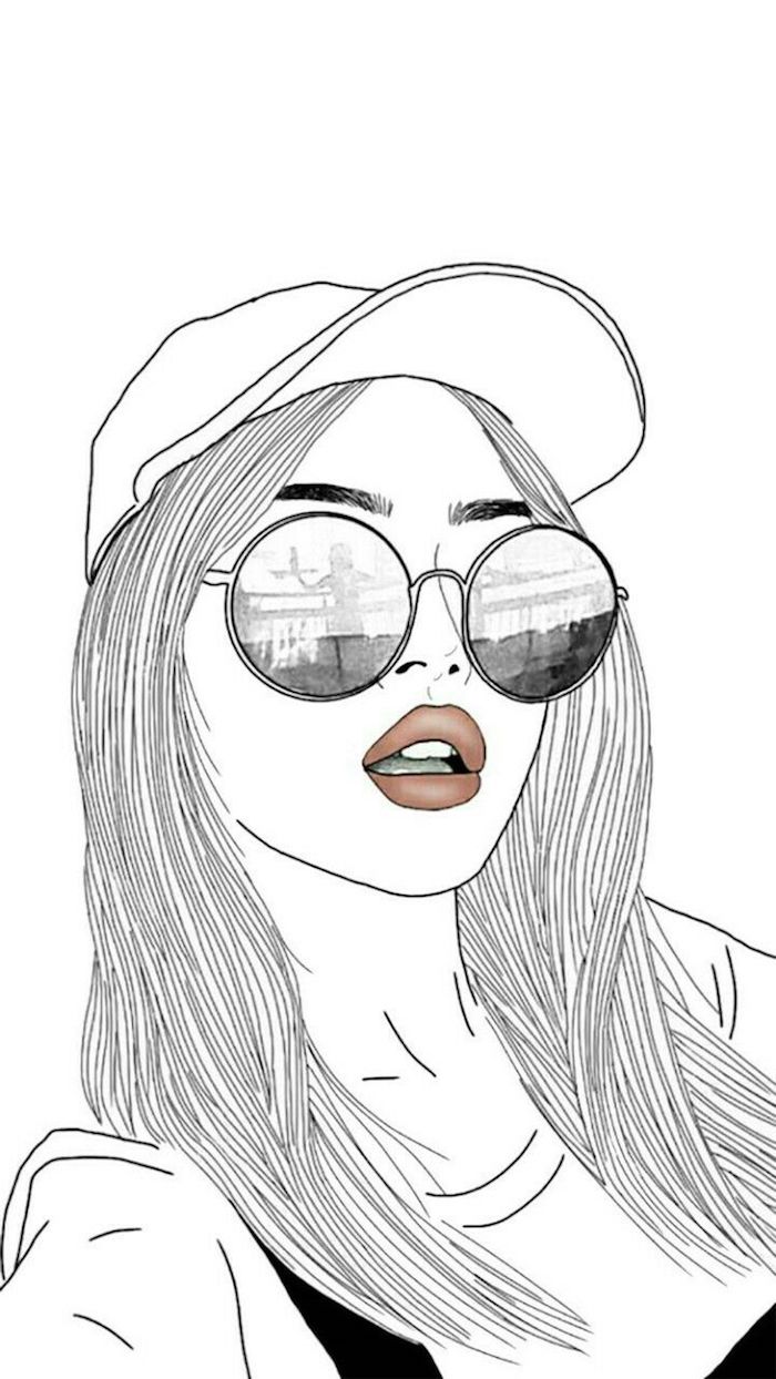 lunettes de soleil ronds dessin fille de dos les plus beaux dessins tumblr faciles les filles de tumblr dessin