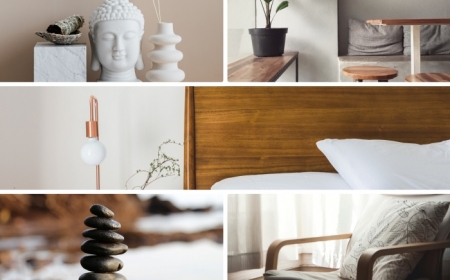tendance décoration intérieure style japonais statuette bouddha plantes vertes intérieur meubles bois minimalisme décor