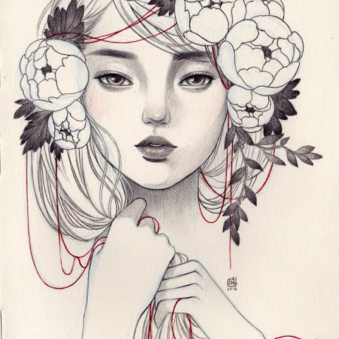 flower girl drawing tumblr clover gao drawing arts gallery