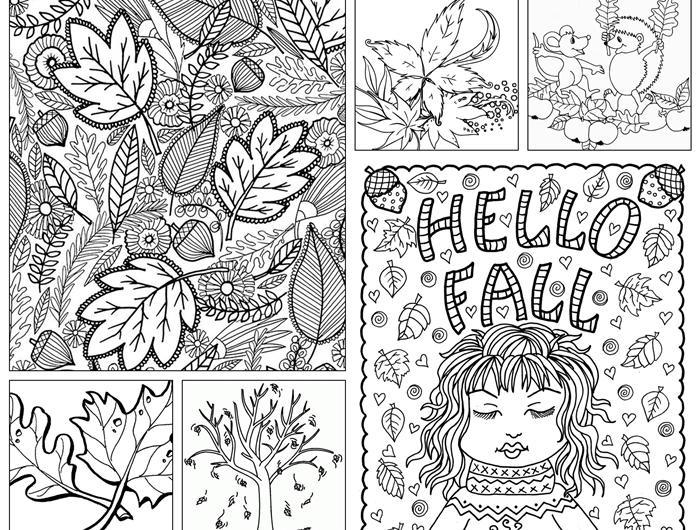 art therapie coloriage adultes dessin a imprimer et colorer pour enfant coloriage automne saison animaux foret feuilles