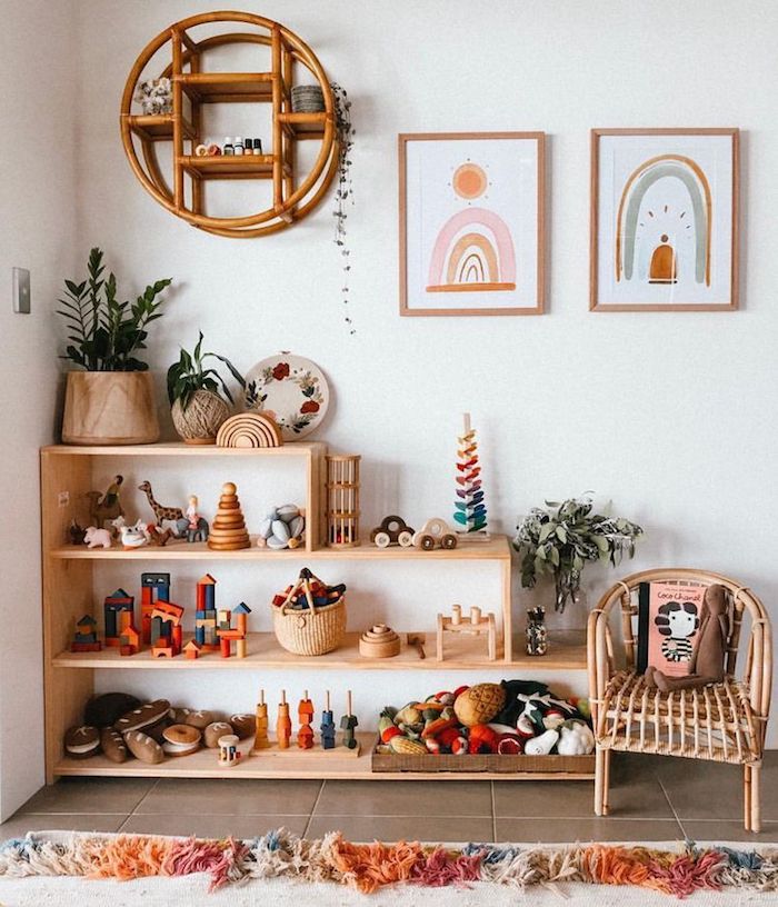 belle chambre d enfant bois cool et simple déco rangement jouet chambre meuble enfant ikea simple idée originale